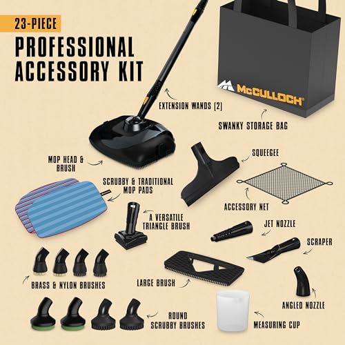 Handheld Steam Cleaner with 11 Accessories for Home, Tile, Grout, and Car Detailing K2885