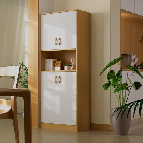 Kitchen Pantry Cabinet, 70" Tall Storage Cabinet with Doors, Freestanding Wooden S4624