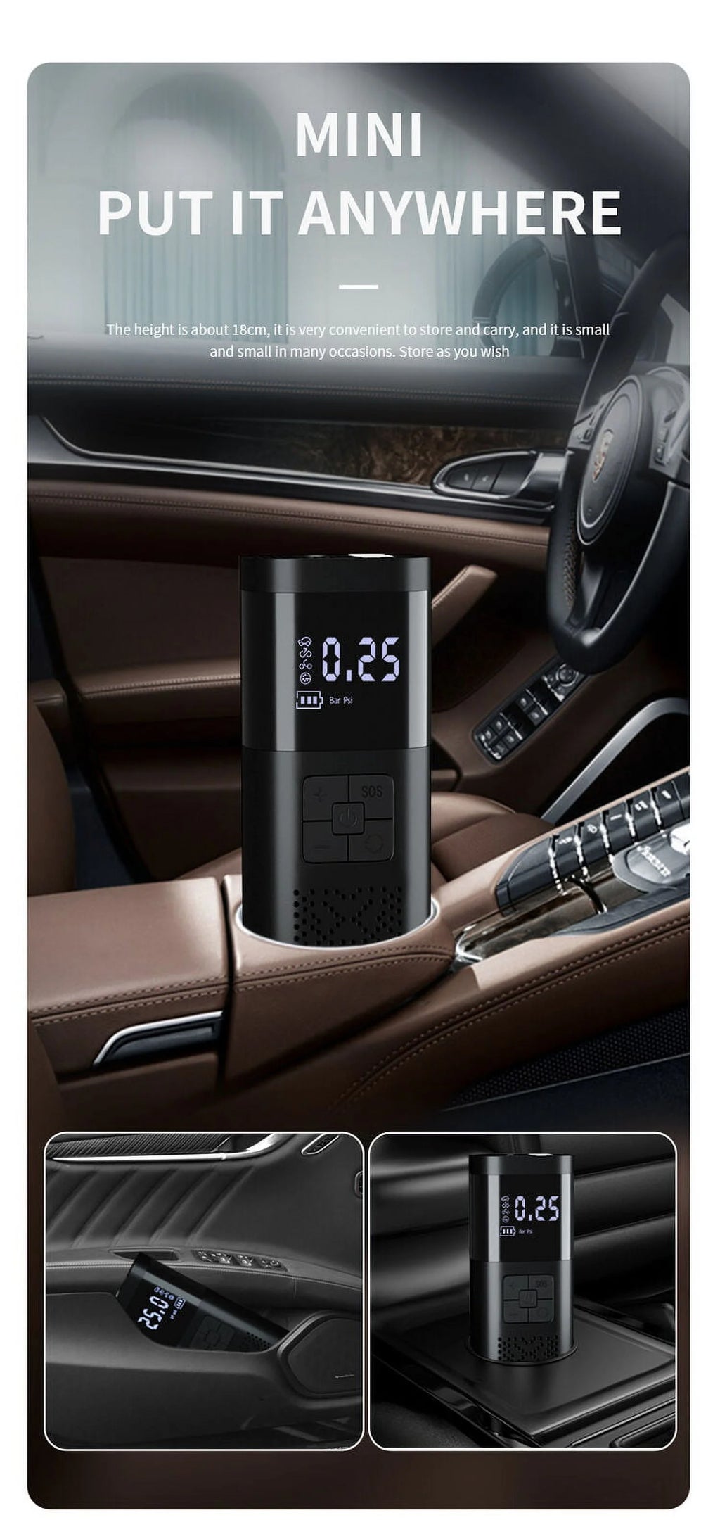 Portable 150PSI Digital Tire Inflator with LCD Air Pump Z589