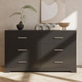 8 Drawer Dresser for Bedroom, Black Bedroom Dresser with Deep Drawers, Wood Chest of Drawers with Storage, 55 Inch Long Dresser Bedroom Furniture, 55.1" X 15.7" X 31.5"