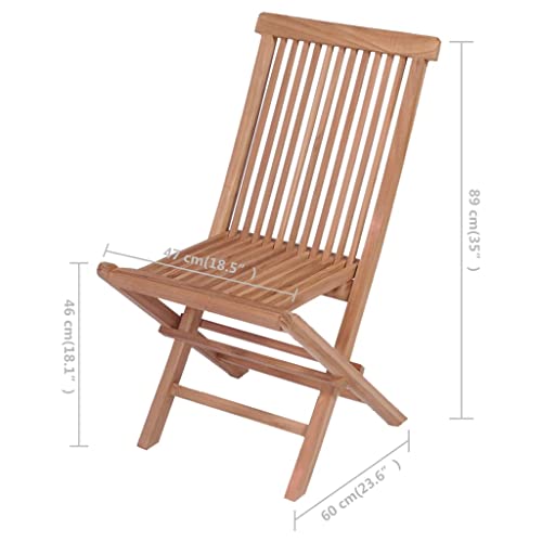 Folding Patio Chairs Set of 4 Solid Teak Wood S602223