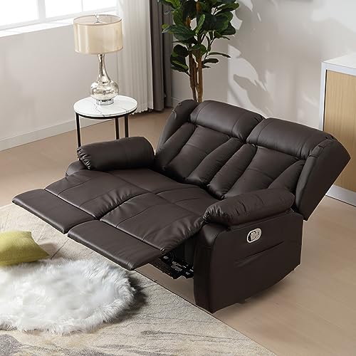 Home Theater Seating Recliner Chair with USB Ports and Cup Holders, Faux Leather Sofa Set C2216