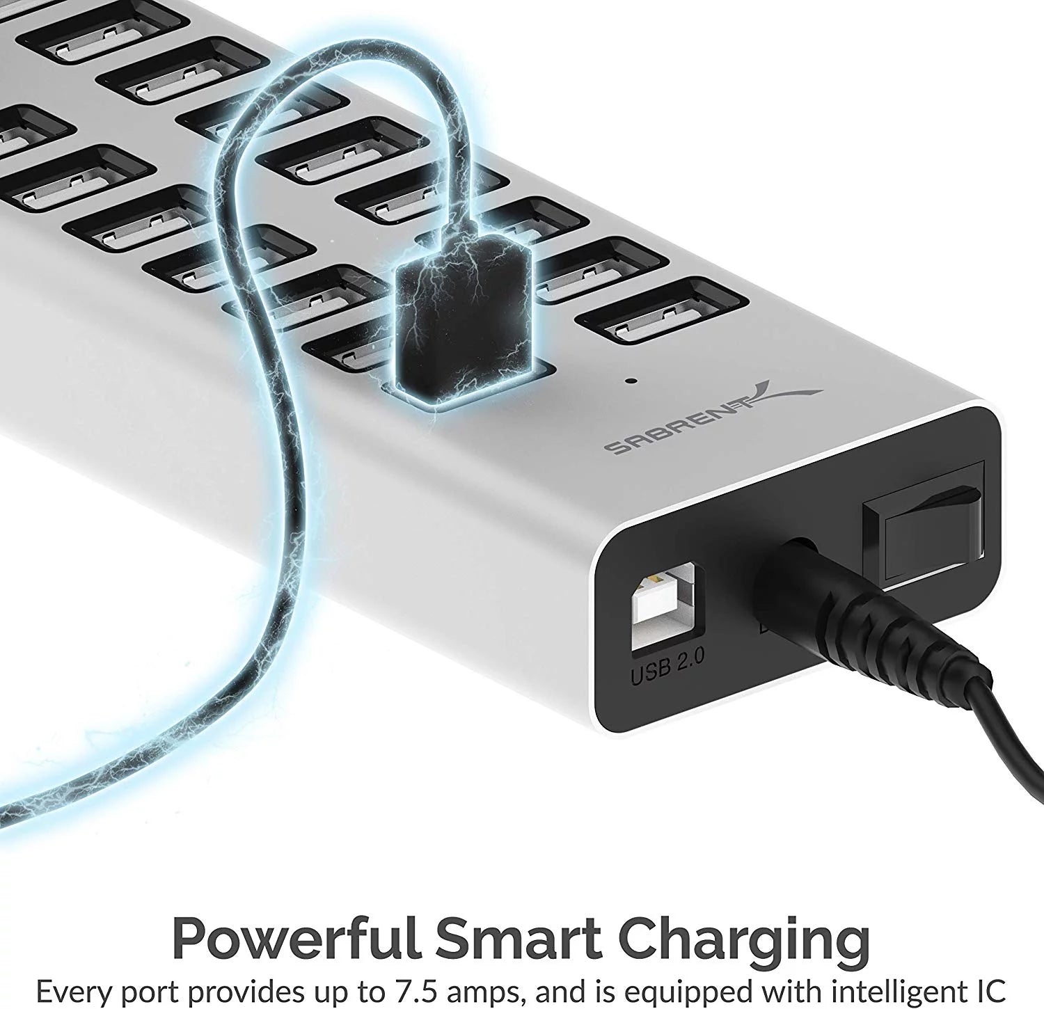 20 Port USB 2.0 Fast Charger with 12V Power Supply H3595