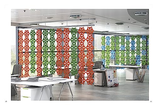 3D Flower Hanging Room Divider Panel 14"x12" Orange K41565