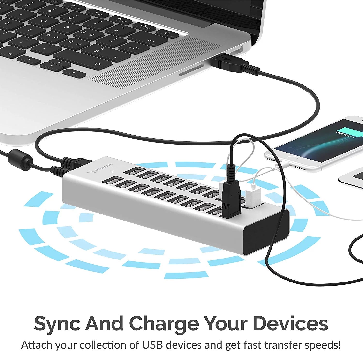 20 Port USB 2.0 Fast Charger with 12V Power Supply H3595