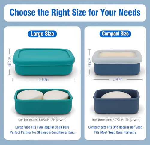 Leak Proof Travel Soap Case with Draining Layer, Portable Bar Soap Holder I7558