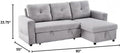 Living Room Sectional Furniture Small 90" Reversible Pull Out Sleeper L-Shaped Sectional, Corner Sofa-Bed with Storage Chaise Left/Right Handed, for Living Room Funiture, Gray,