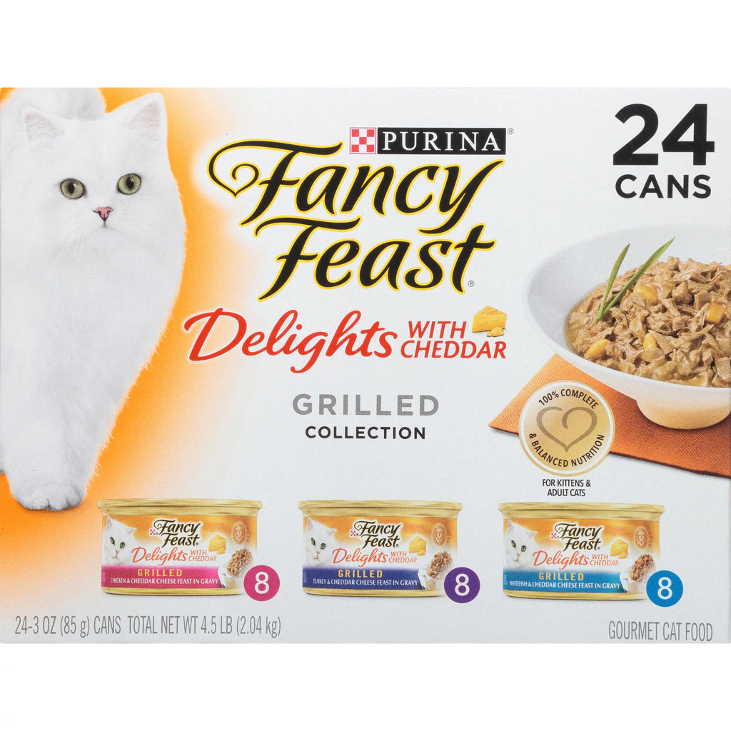 Wet Cat Food Variety Pack with Grilled Chicken, Turkey or Whitefish in Gravy M51272