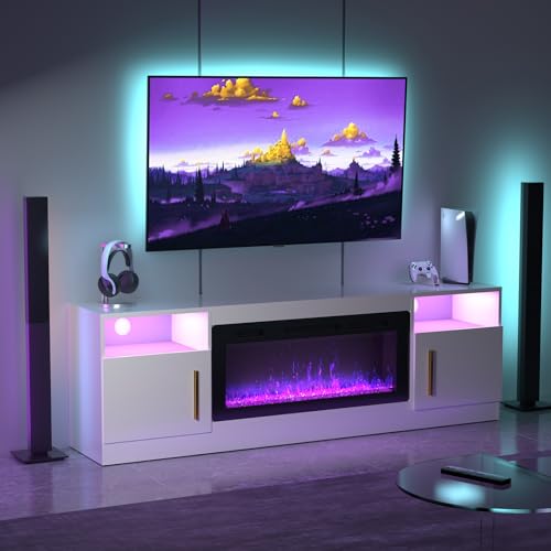 Electric Fireplace TV Stand for Living Room, Fits Up to 80" TVs Q985446