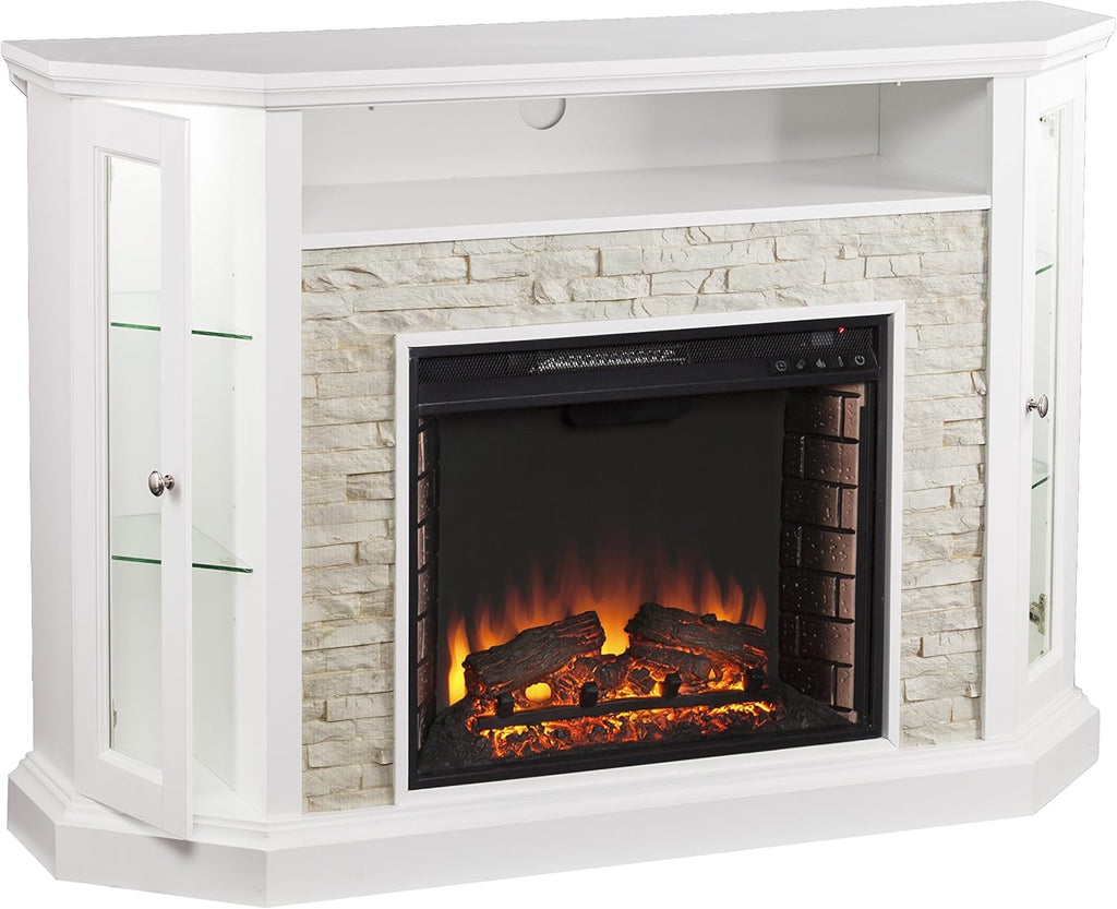 Corner Electric Fireplace Media Storage D87974