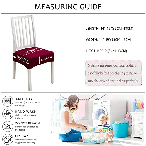 Waterproof Jacquard Chair Seat Covers for Dining Room, Removable Washable, Set of 2 F5675