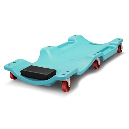 Low Profile Automotive Creeper with Padded Headrest, Red U80837