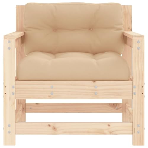 Patio Chairs with Cushions 2 pcs Solid Wood Pine, Brown B375751