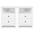 Vikiullf White Nightstands with Drawer - Set of 2 Modern Bedroom Night Stands, Wood Bedside Tables with 1 Storage Drawer and Open Shelf, 23.8”H
