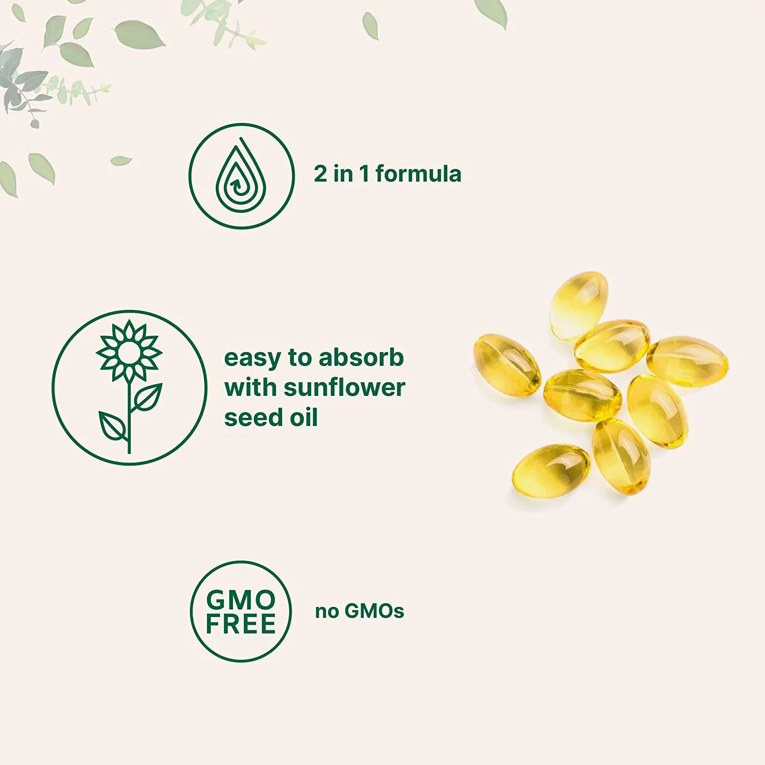 Vitamin D3 5000 IU with K2 100 mcg, 300 Soft-Gels R7429