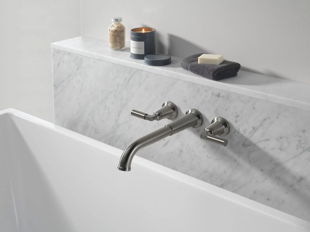 Wall Mounted Double Handle Tub Filler Trim - Nickel F557347