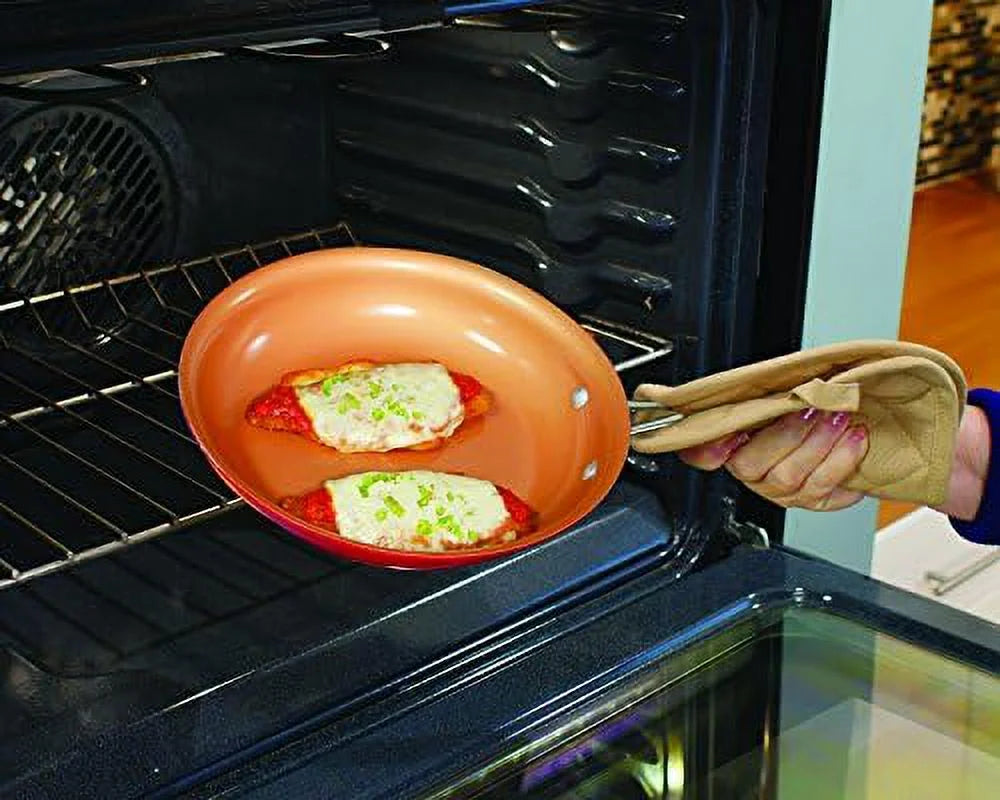 Copper-infused ceramic non-stick cookware set, 10 pc C76630