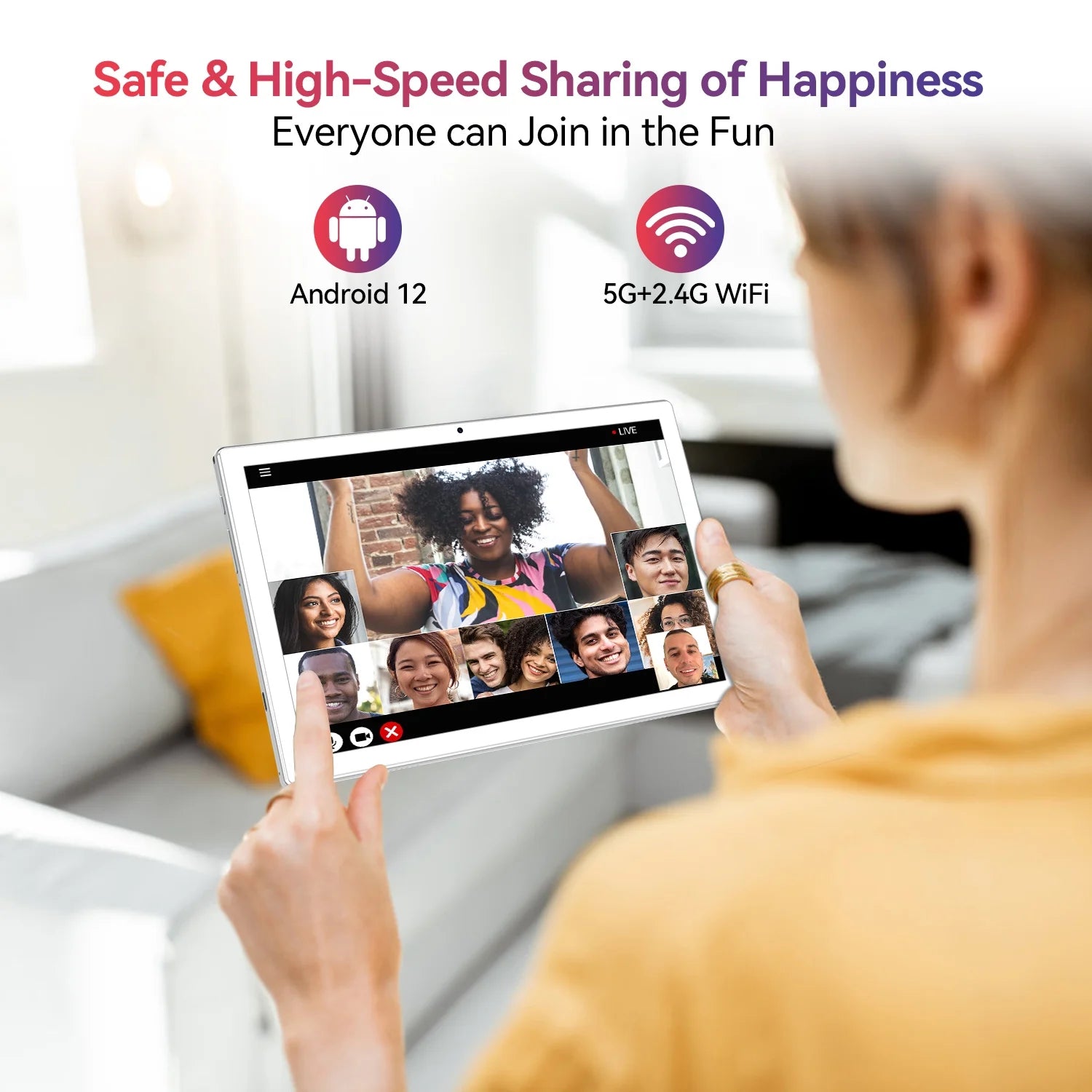 10.1 inch Android Tablet with 128GB Storage, White N558847