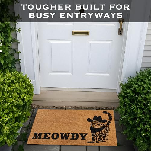 Cat Front Door Mat 30x17 Inch, Coir Outdoor Doormat T726