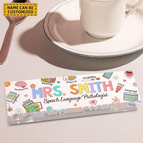 Personalized Librarian Desk Name Plate, Acrylic Block Gift I642516