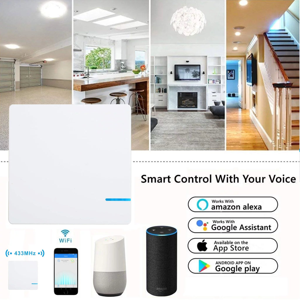Smart Light Switch WiFi Wall Wireless 1-Gang with Remote Control Z904126