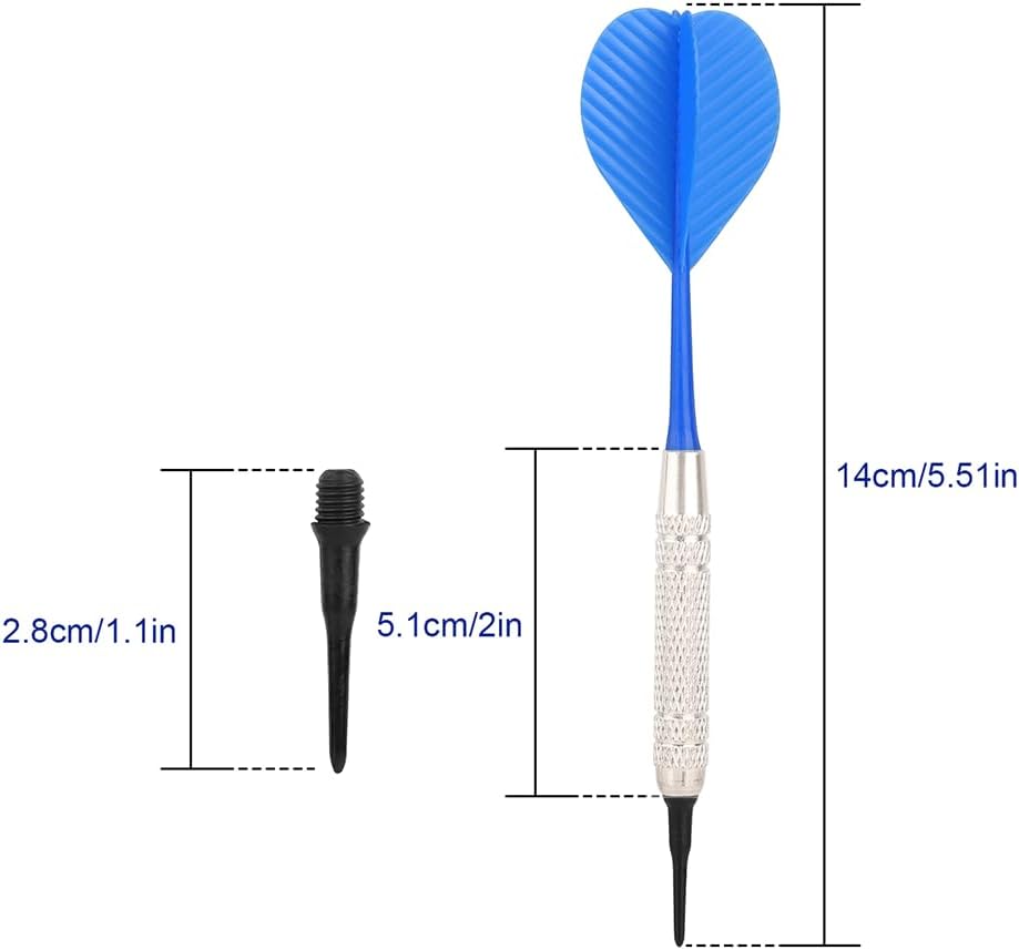 12 Pcs Plastic Soft Tip Darts for Dartboard Y963