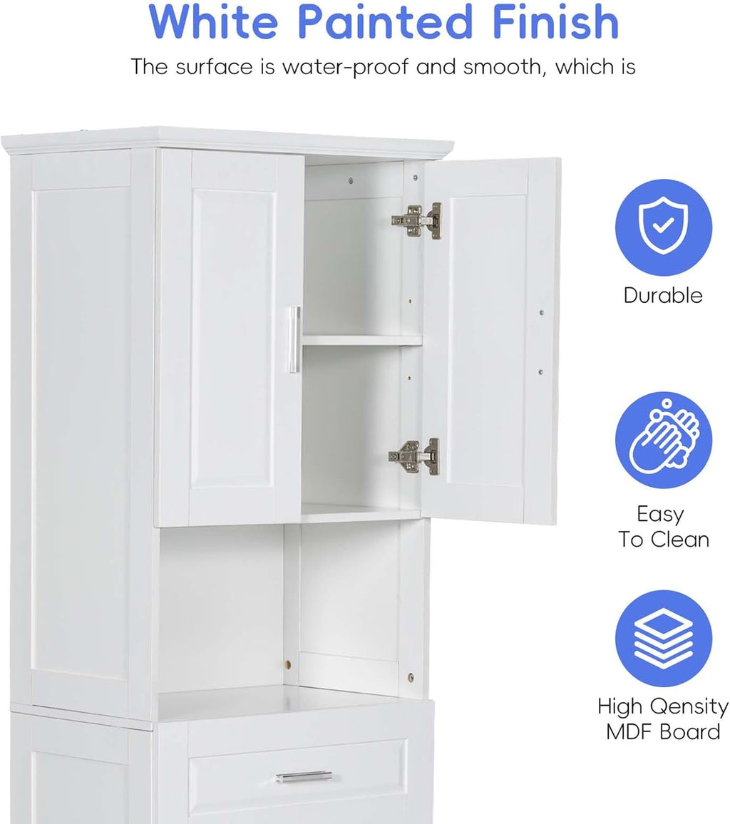 Tilt Out Laundry Hamper Cabinet with 2 Doors and Adjustable Shelf Q540