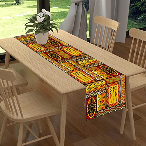 African Totems Table Runner 72 Inches for Dining Room Decor R3577