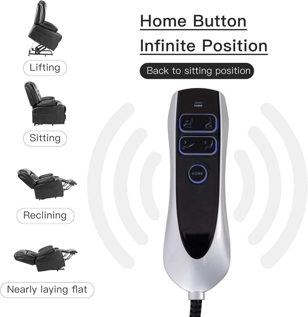 Power Lift Chair Recliner for Elderly with Heat and Massage, Black B20413