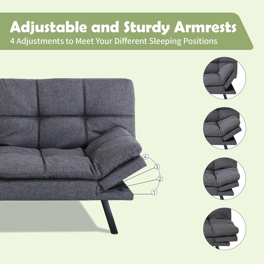 Futon Bed Sofa, Gray N385694