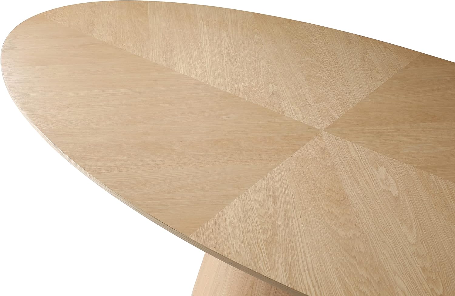 Mid-Century Oval White Oak Wood Dining Table T20063