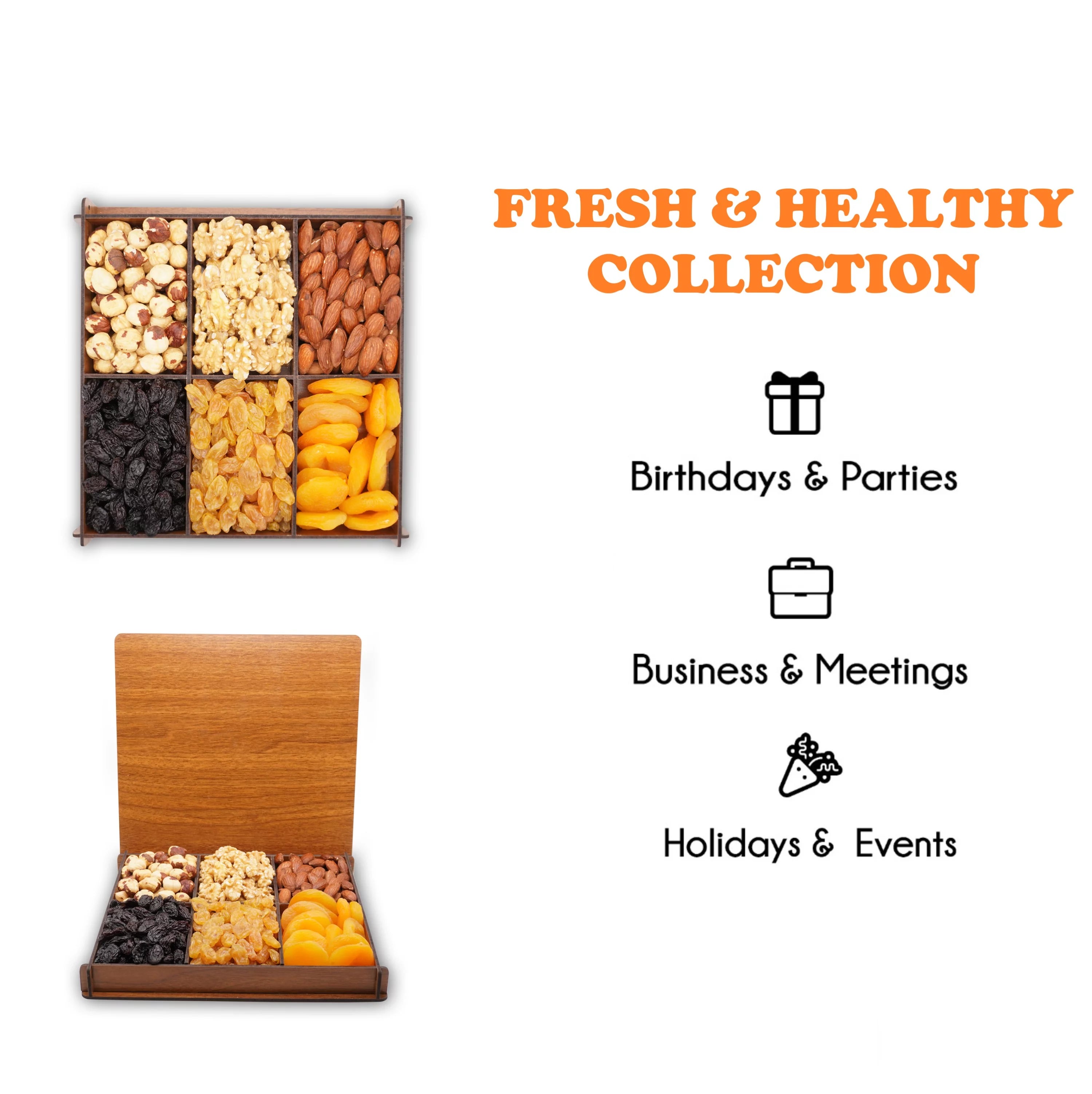 Dried Fruit and Nut Gift Box for Thanksgiving, Birthday, Christmas Z455