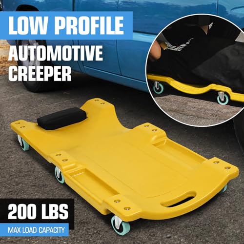 Low Profile Automotive Creeper with Padded Headrest, Red U80837