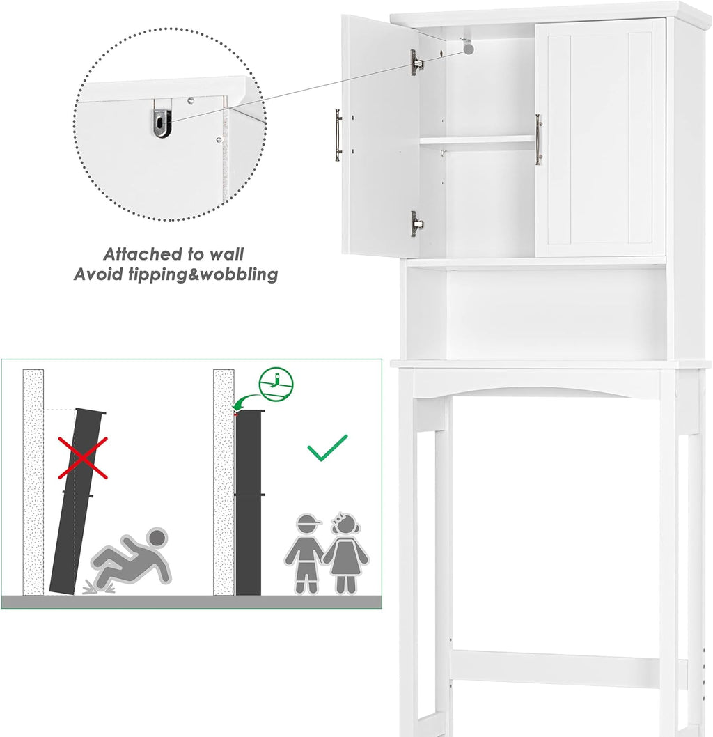 Over The Toilet Storage Cabinet, Bathroom Shelf, White Y5988