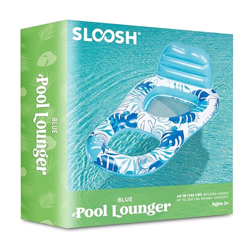 Inflatable Pool Lounger with Cup Holders and Foot Rest P202