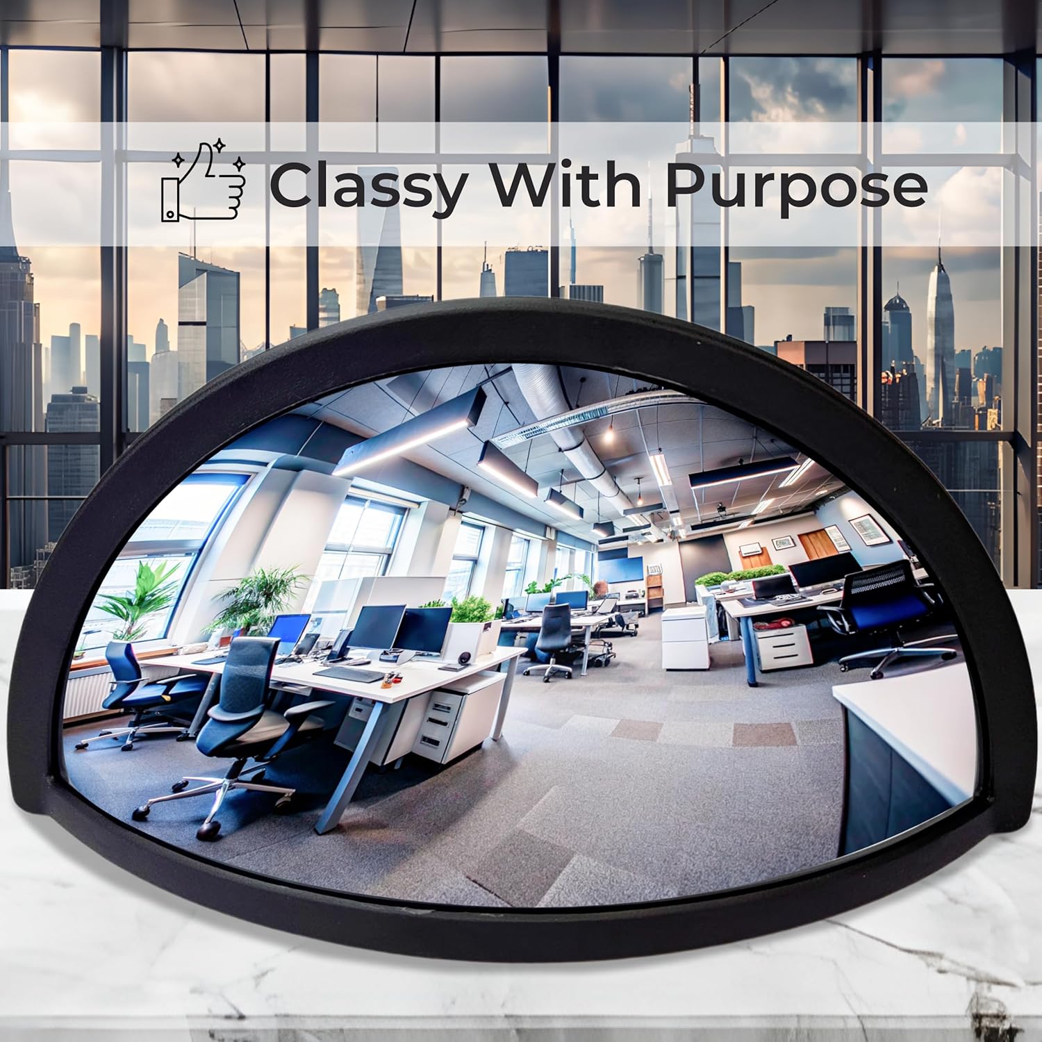 Half Concave Mirror for Cubicle Desk, See Behind You, Office Accessories B464728