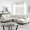 Sectional Couch-108 Modern U Shape Sectional Sofa, 7 Seat Modular Sectional Sofa with 3 Pillows, for Living Room, Apartment, Office