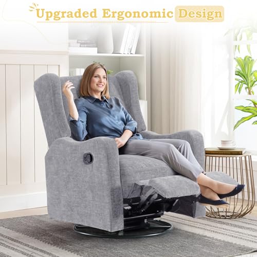 Upholstered Swivel Rocking Recliner Chair for Living Room E3184