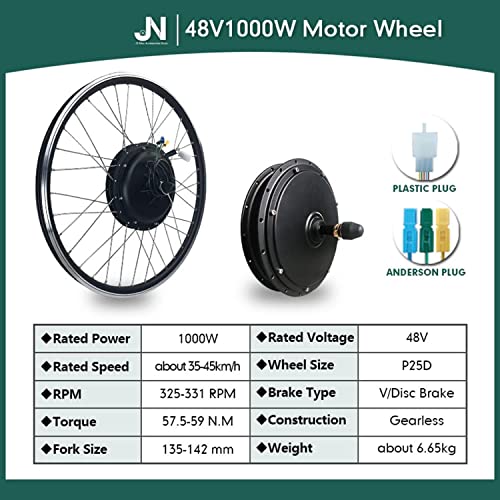 Electric Bike Conversion Kit Rear Wheel 48V 1500W Brushless Hub Motor 24 inch W169