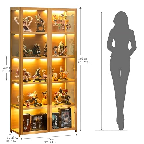 5-Tier Display Cabinet with Acrylic Glass Door for Collectibles and Books Z940241