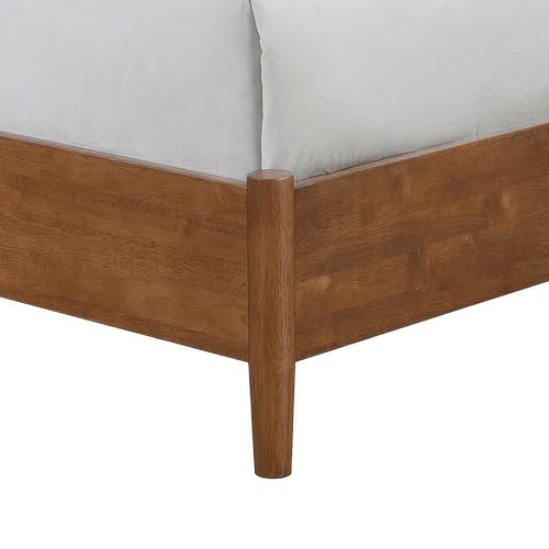 Solid Wood Queen Bed Frame with Headboard, Walnut S710