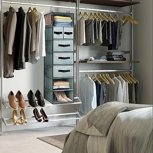 7-Shelf Hanging Closet Organizer with 5 Drawers and 8 Mesh Pockets M926520