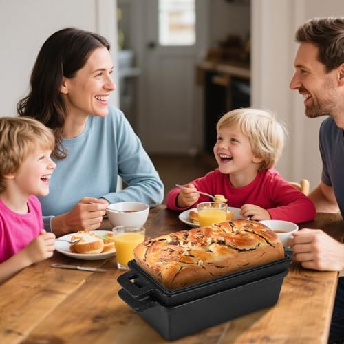 Cast Iron Loaf Pan with Lid, 2-Piece Set for Bread and Cake Y95418